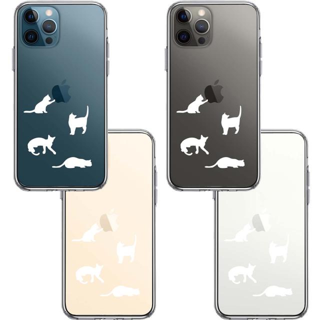 iPhone12Pro ケース クリア 陽だまりのにゃんこ ねこ 猫 ホワイト スマホケース 側面ソフト 背面ハード ハイブリッド 送料無料-1