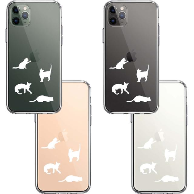 iPhone11pro ケース クリア 陽だまりのにゃんこ ねこ 猫 ホワイト スマホケース 側面ソフト 背面ハード ハイブリッド 送料無料-1