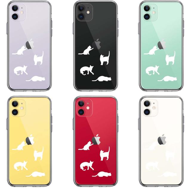 iPhone11 ケース クリア 陽だまりのにゃんこ ねこ 猫 ホワイト スマホケース 側面ソフト 背面ハード ハイブリッド 送料無料-1