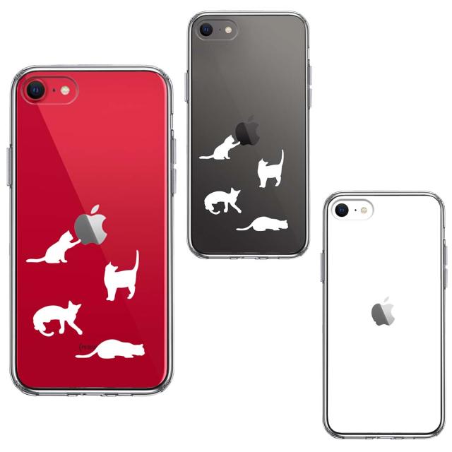 iPhoneSE ケース 第3世代 第2世代 クリア 陽だまりのにゃんこ ねこ 猫 白 スマホケース 側面ソフト 背面ハード ハイブリッド 送料無料-1
