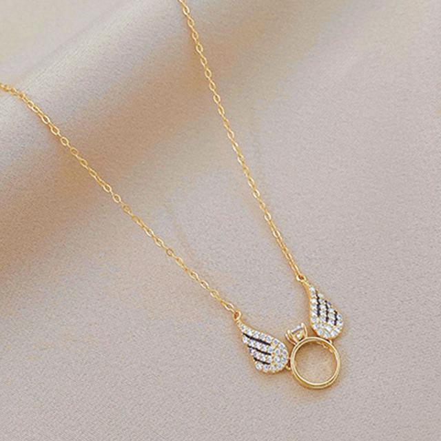 羽根モチーフ ネックレス 華奢 送料無料 即日発送-1