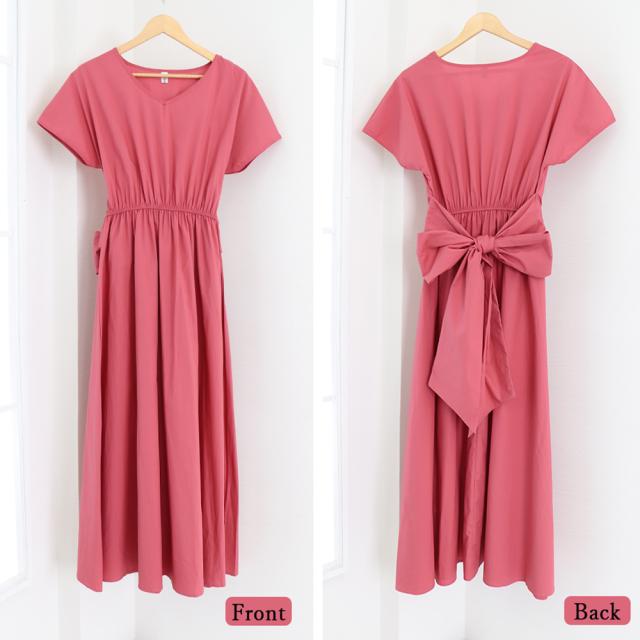 ワンピース マキシワンピース フレンチ袖ロングワンピ 送料無料 即日発送-2