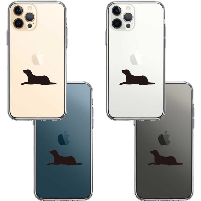 iPhone12Pro ケース クリア 犬 シルエット ラブラドールレトリバー スマホケース 側面ソフト 背面ハード ハイブリッド 送料無料-1