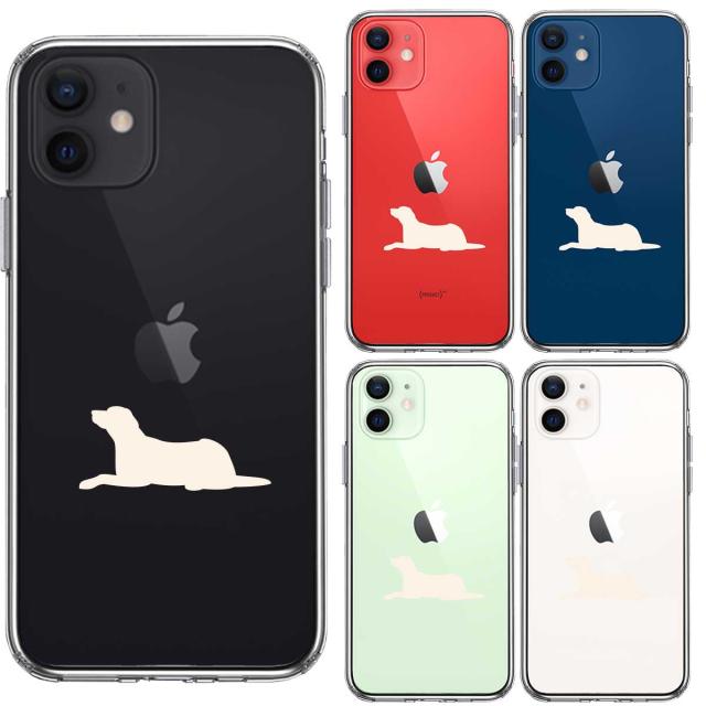 iPhone12mini ケース クリア 犬 ラブラドールレトリバー 白 スマホケース 側面ソフト 背面ハード ハイブリッド 送料無料-1