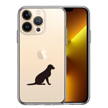 iPhone13Pro ケース クリア犬 シルエット ラブラドールレトリバー2 スマホケース 側面ソフト 背面ハード ハイブリッド 送料無料-0