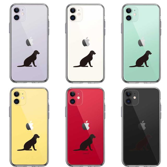 iPhone11 ケース クリア 犬 シルエット ラブラドールレトリバー２ スマホケース 側面ソフト 背面ハード ハイブリッド 送料無料-1