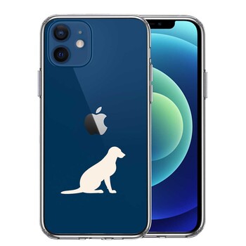 iPhone12mini ケース クリア 犬 ラブラドールレトリバー2 白 スマホケース 側面ソフト 背面ハード ハイブリッド 送料無料-0