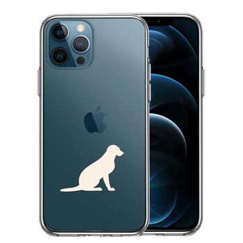 iPhone12Pro ケース クリア 犬 ラブラドールレトリバー2 白 スマホケース 側面ソフト 背面ハード ハイブリッド 送料無料-0