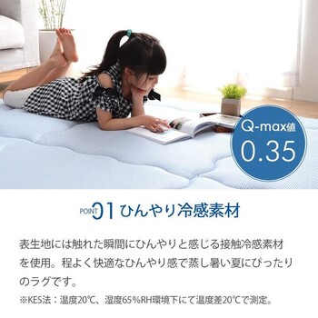 ラグ 冷感 接触冷感 約190×240cm ひんやり カーペット ラグ 厚手 ボリューム 冷感ランド 送料無料-1
