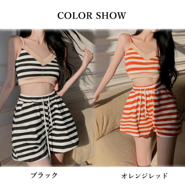 キャミソール ショートパンツセットアップ 送料無料 即日発送-1