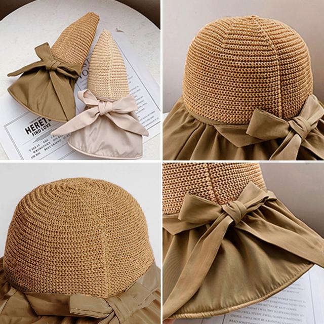 サンバイザー バケットハットバックリボン 送料無料 即日発送-2