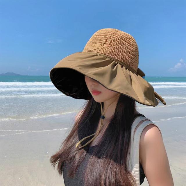 サンバイザー バケットハットバックリボン 送料無料 即日発送-6