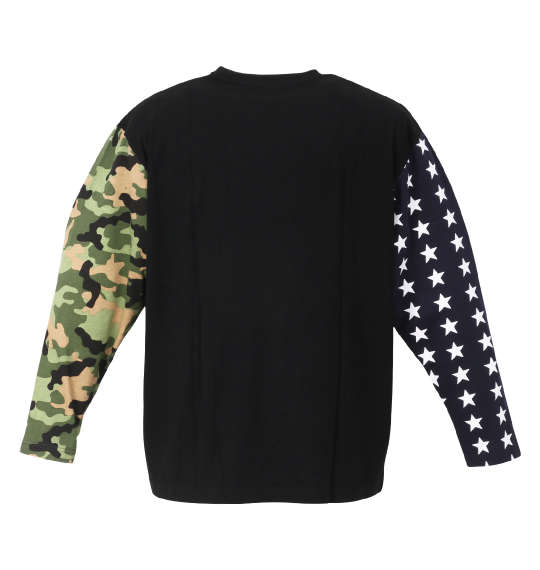 大きいサイズ UP SMILE クレイジー切替長袖Tシャツ 3L 4L 5L 6L MC816252-69556 ラッピング可 送料無料 即日発送-1