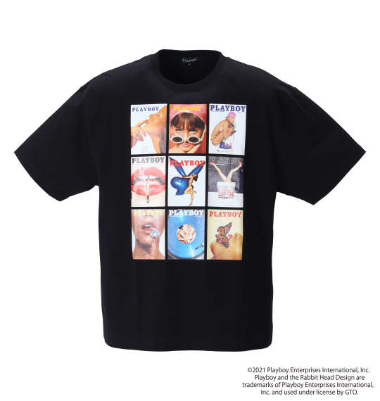 大きいサイズ PLAYBOY カラー転写シートプリント半袖Tシャツ 3L 4L 5L 6L 8L ラッピング可 送料無料 即日発送-1