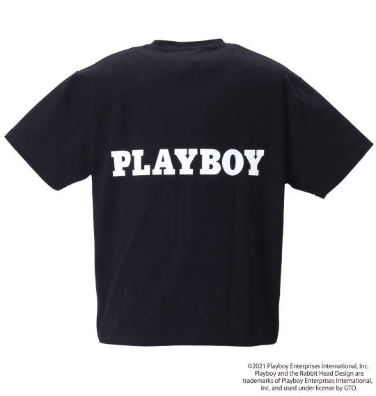 大きいサイズ PLAYBOY カラー転写シートプリント半袖Tシャツ 3L 4L 5L 6L 8L ラッピング可 送料無料 即日発送-2