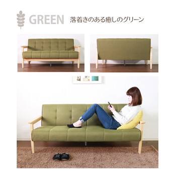 ソファー 3人掛けソファー カウチ 肘付き 天然木脚 幅約170cm ベージュ デイズ 送料無料-10