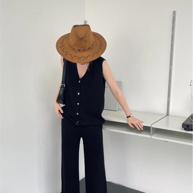 サマーニットセットアップ 冷感タッチ薄手 送料無料 即日発送-4