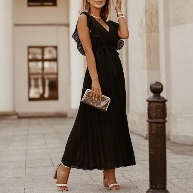 ワンピース プリーツワンピース レディース夏 送料無料 即日発送-4