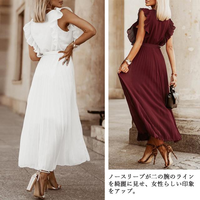 ワンピース プリーツワンピース レディース夏 送料無料 即日発送-8