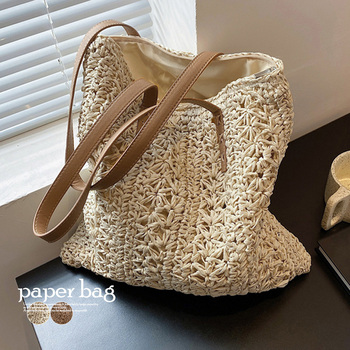 ストローバッグ 大容量 麦わらバック 送料無料 即日発送-0