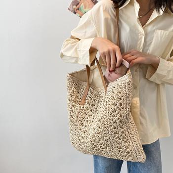 ストローバッグ 大容量 麦わらバック 送料無料 即日発送-5