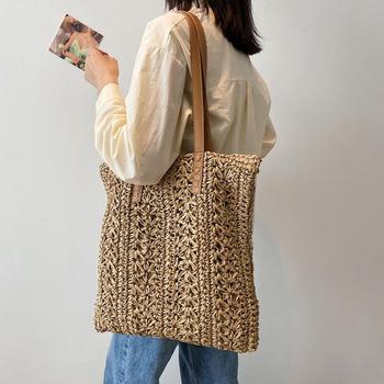 ストローバッグ 大容量 麦わらバック 送料無料 即日発送-7