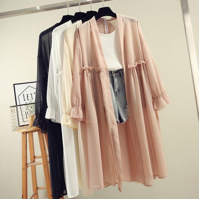 サマーカーディガン レディース シフォン 送料無料 即日発送-9