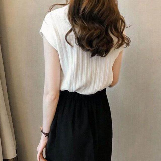 サマーニット フレンチ袖 レディース無地 送料無料 即日発送-8