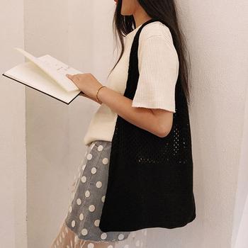 トートバッグ ニット編み バッグ鞄かばん 送料無料 即日発送-2