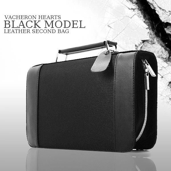 セカンドバッグ 黒赤ラウンドファスナー AN-2155 VACHERON HEARTS 送料無料-1