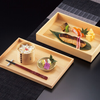 和食器 白木料理箱 二段トレイタイプ 送料無料-1