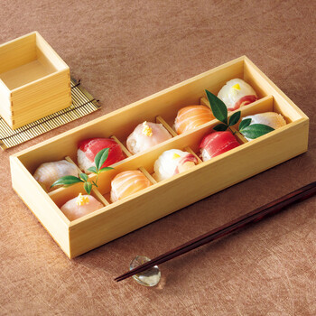 ひのき おつまみ料理箱 10仕切 送料無料-1