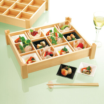 白木隅足十二仕切盛込 送料無料-2