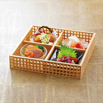 和食器 新 細目 ささめ 格子盛器 四ツ切 送料無料-1