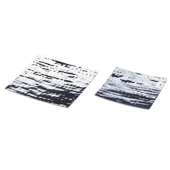 新 ステンレス槌目 四方皿 4寸 送料無料-1