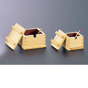 檜 マス型薬味入 薬味スプーン付 大 送料無料-1