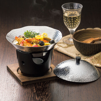 ステンレス槌目 花びら鍋 送料無料-1