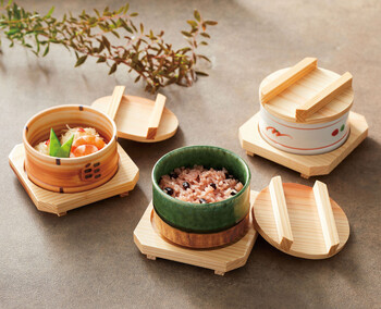 陶器 新赤絵セイロセット 送料無料-1