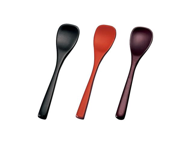 和食器 カトラリー 本漆デザートスプーン 大 黒 朱 溜 キッチン 和食器 5セット 送料無料-2