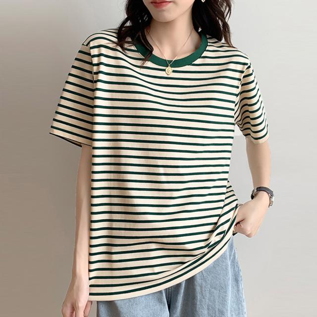 カラーボーダー Tシャツ レディース半袖 送料無料 即日発送-6