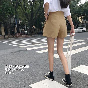 ハイウエスト ショートパンツ レディース SK17669685-7272 送料無料 即日発送-9