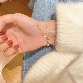 2連チェーンブレスレット レディース上品 送料無料 即日発送-5