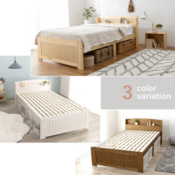 幅125cm 天然木すのこベッド セミダブルベッドMB-5915SDLBR 送料無料-5