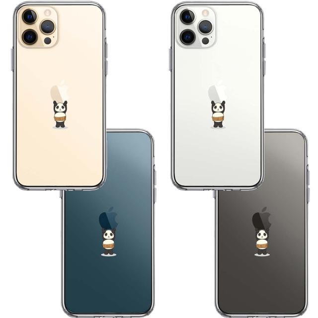 iPhone12Pro ケース クリア パンダ アップル 重量挙げ 腹巻 スマホケース 側面ソフト 背面ハード ハイブリッド 送料無料-1