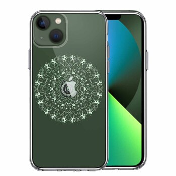iPhone13mini ケース クリア曼荼羅 模様 スマホケース 側面ソフト 背面ハード ハイブリッド 送料無料-0