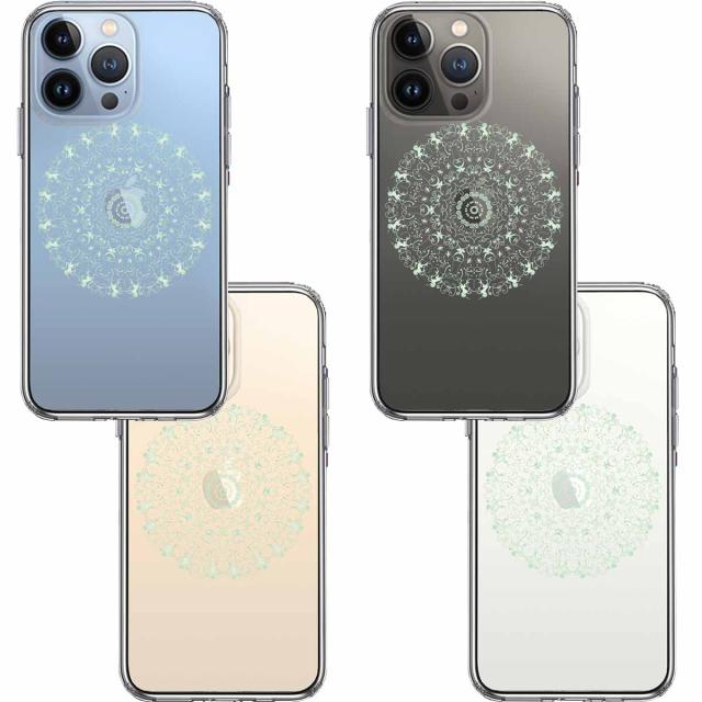iPhone13Pro ケース クリア曼荼羅 模様 スマホケース 側面ソフト 背面ハード ハイブリッド 送料無料-1