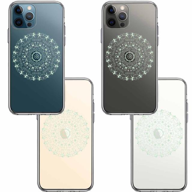 iPhone12Pro ケース クリア 曼荼羅 模様 スマホケース 側面ソフト 背面ハード ハイブリッド 送料無料-1