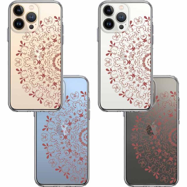 iPhone13Pro ケース クリア曼荼羅 模様 2 スマホケース 側面ソフト 背面ハード ハイブリッド 送料無料-1