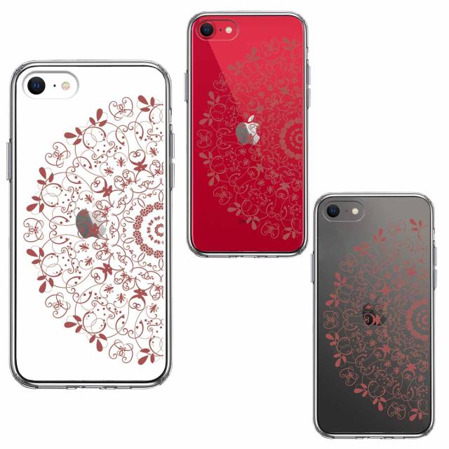 iPhoneSE ケース 第3世代 第2世代 クリア 曼荼羅 模様 2 スマホケース 側面ソフト 背面ハード ハイブリッド 送料無料-1
