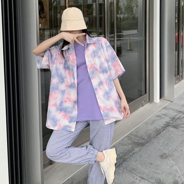 タイダイ染め シャツ レディース 薄手 送料無料 即日発送-9